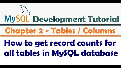 How to get record counts for all tables in MySQL database - MySQL developer Tutorial