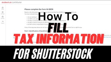 How to fill in Tax Information for a Shutterstock Contributor