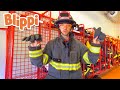 Gambar cover Blippi Learns At The Fire Station Tour | Learn about Firefighters for Kids | Blippis