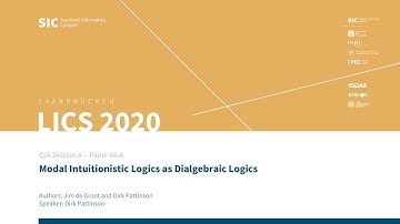 A6.A — Modal Intuitionistic Logics as Dialgebraic Logics
