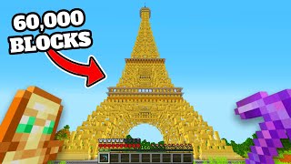 I Built The Eiffel Tower in Minecraft Hardcore