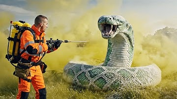 Courageous Rescue Team Fights Giant Python to Save Innocent White COW 🐍