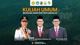 UNIVERSITAS ANDALAS - KULIAH UMUM BERSAMA MENTERI PERTANIAN RI