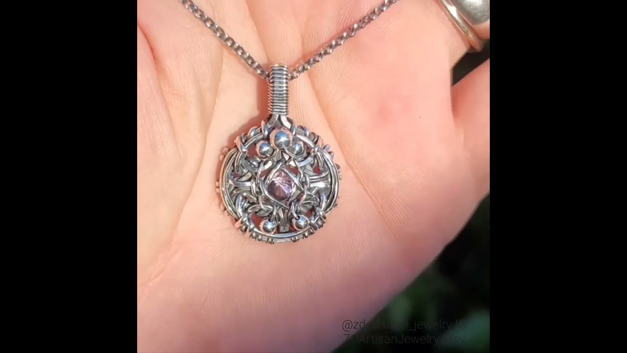 💜✨️Danielis✨️💜Hand cut amethyst sterling silver medallion by zd_artisan_jewelry IG