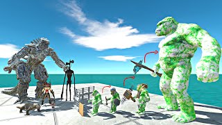 Plant Kong Door Challenge | Mechagodzilla + Siren Head vs Plant Team -Animal Revolt Battle Simulator