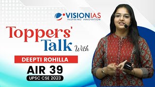 Toppers Talk |  Deepti Rohilla | AIR 39 | UPSC CSE 2023