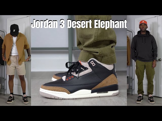 jordan 3 elephant desert on feet