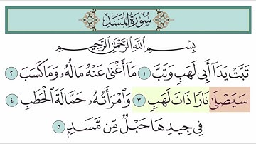 سورة المسد آية (3)
