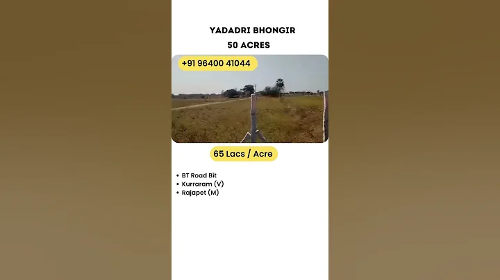 "Massive 50 Acres Land for Sale in Yadadri Bhongir District | Great Investment Opportunity!"