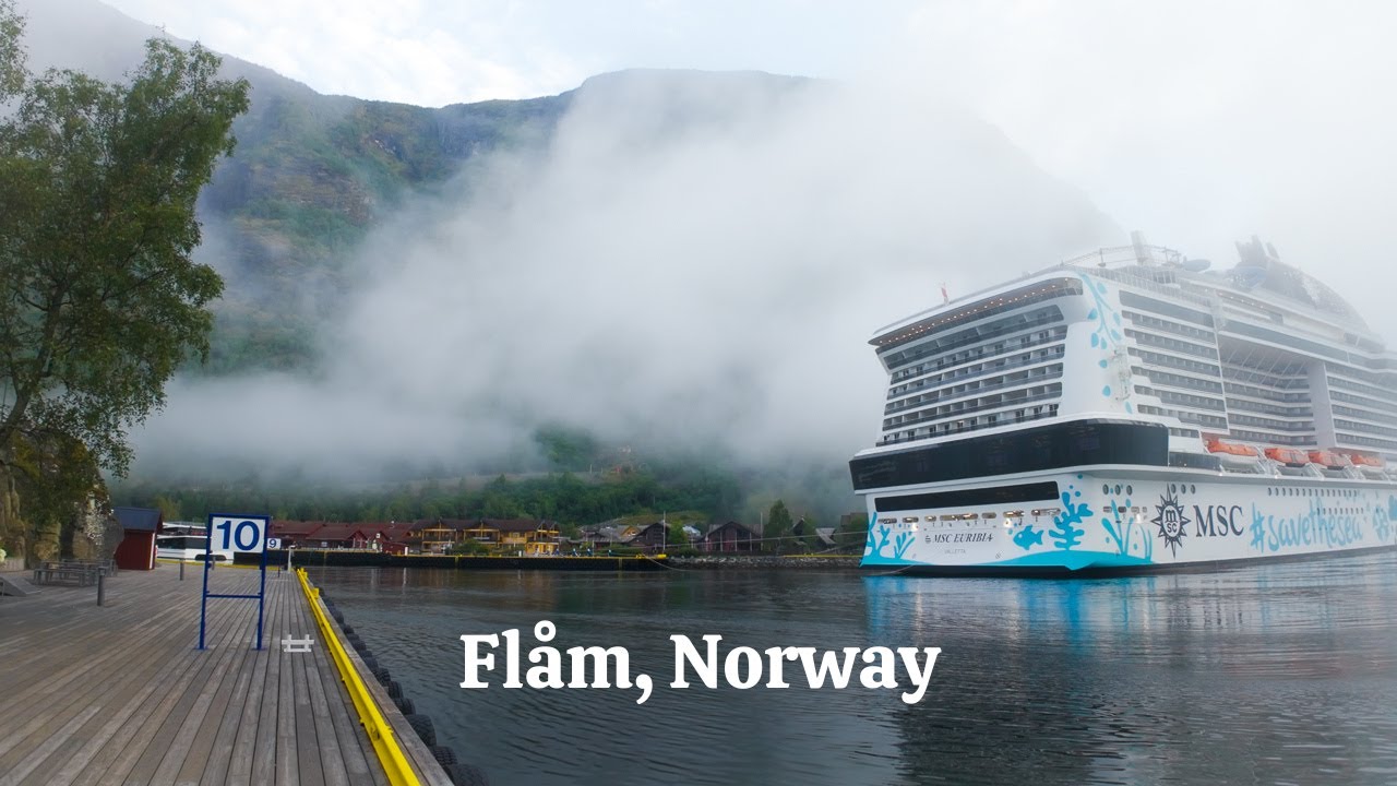 [4K Misty Walk] Misty Morning Walk in Flåm, Norway | 6 AM Morning Ambience