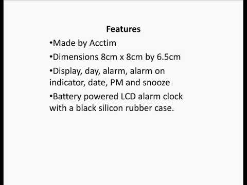 Black Vanos LCD Rubber Alarm Clock 8cm