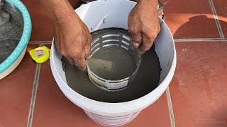 Plastic Container And Cement - The Of Idea Making Unique Plant Pot For Your Garden