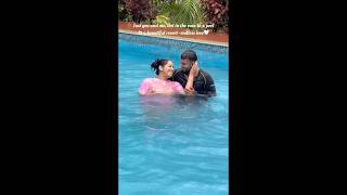 Just you and me 🧿🩵 #husbandwife #subscribers #pool #rain #couple #couplereels #love #vacation