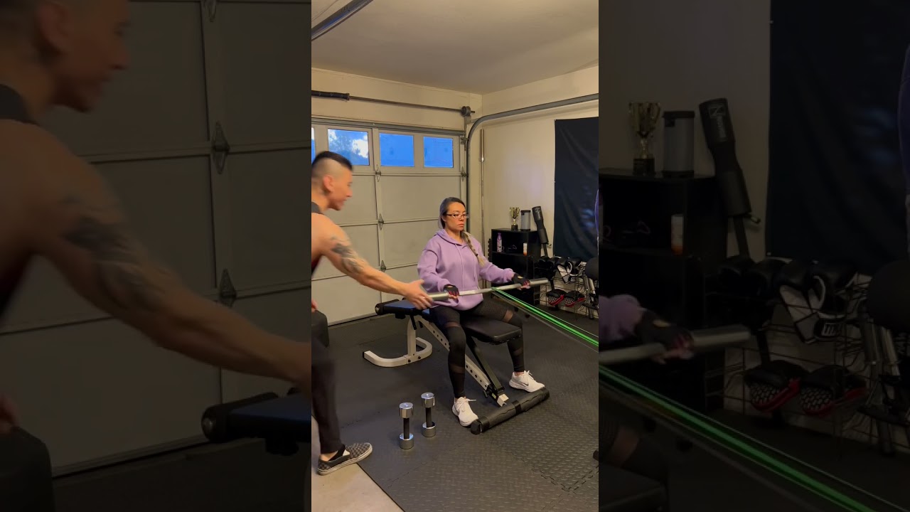 Ging superset seated cable row/dumbbell bicep curl 3x12 YouTube