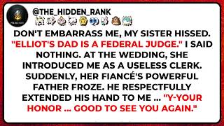My Fiancé's Dad Is A Federal Judge  My Sister Mocked Me at the Wedding - Until He Recognized Me...