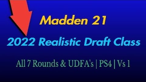 2022 Draft Class | Madden 21 | PS4 | Vs 1 (10/7/20)