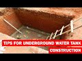 tips for underground water tank construction | Floor Sump - Dos & Don'ts | height of water tank