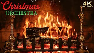 🔥 Christmas Fireplace w/ Festive Instrumental Orchestra Christmas Music