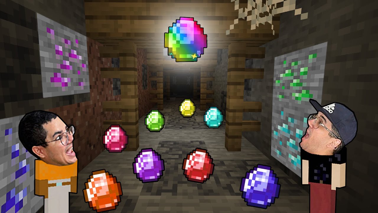ENCONTRAMOS DIAMANTES COLORIDOS RAROS NO MINECRAFT!