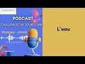 Eau - caractéristiques physiques et chimiques - épisode 5 #challenge30jDNB #eau