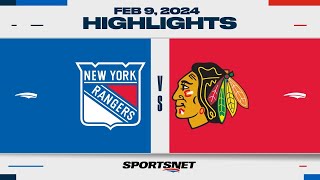 NHL Highlights | Rangers vs. Blackhawks  February 9, 2024