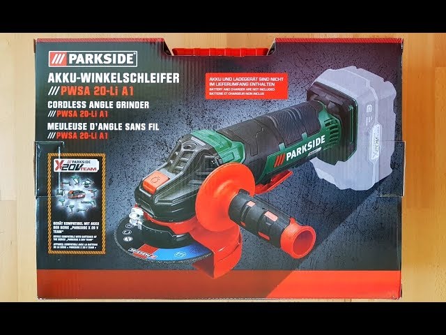 Parkside PWSA 20-Li A1 Akku-Winkelschleifer x20V Team, Cordless Angle  Grinder - [Unboxing! 4K] - YouTube