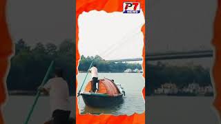 Rabindra Setu to Vidyasagar Setu.PM Modi on a boat ride today morning.