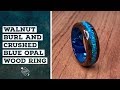 Creating a Walnut Burl and Crushed Blue Opal Wood Ring