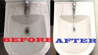 How to Clean Bathroom Sink || Ceramic & Porcelain Sink Cleaning || Clean Bathroom Basin Sink Fast