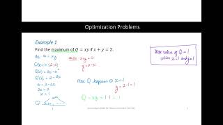 Math 211 Week 12 Day 1 Optimization