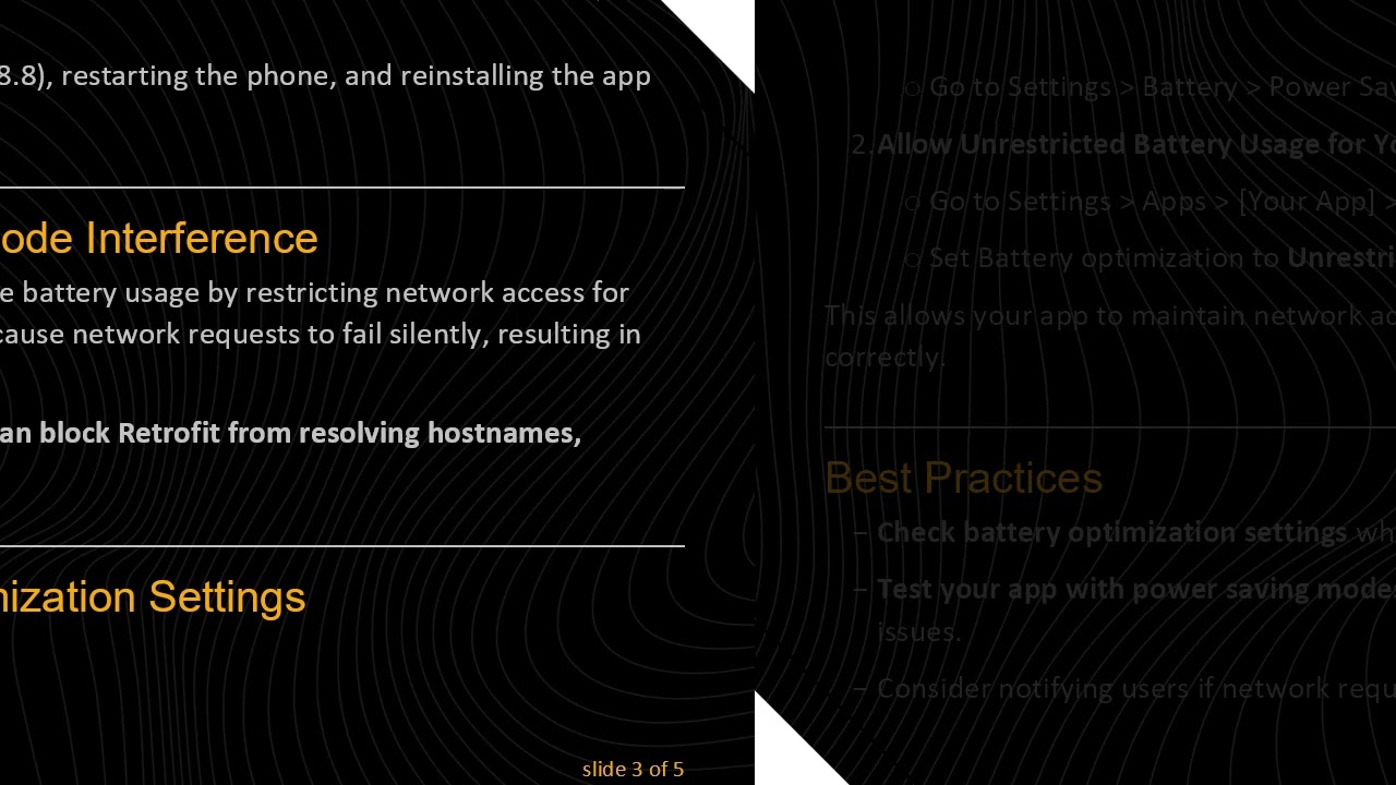 Fixing Unable to Resolve Host Error on Android with Retrofit by Adjusting Battery Settings