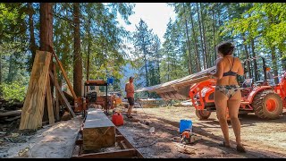 Saving Money On Our Custom DIY Build Off Grid Home | Milling Fallen Trees