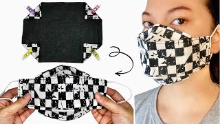 Just fold the corners, No cutting!! Easy way to make 3D Face Mask Reversible