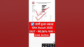 ☑️ HBSE 10th Result 2025 OUT released | How to Check Haryana Board 10th Result 2025,