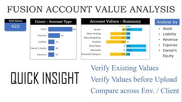 Excel Dashboard - Oracle Fusion Account Values - Quick Insight by Various Dimension #06