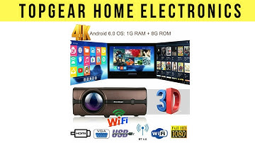 4K 3D WiFi Wireless LED Projector Android 6.0 BT 1080P HD Smart Home Theater 8GB