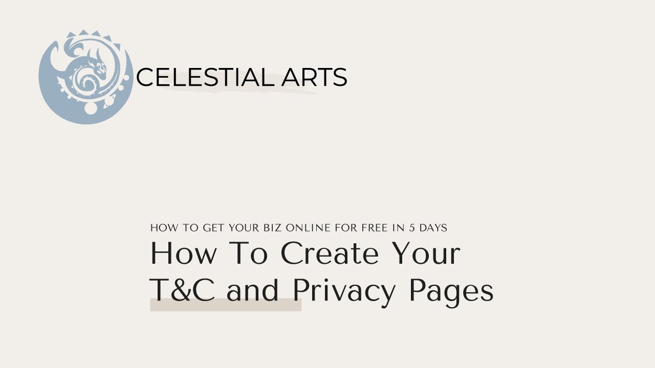 How To Create Your Terms & Conditions and Privacy Policy Pages