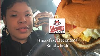 Wendy’s New Breakfast Baconator 🥓 \& Frosty-ccino Iced coffee ☕️ 👀 | Food Review 😱