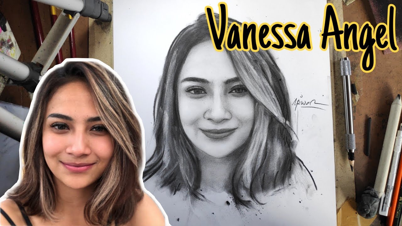 menggambar wajah VANESSA ANGEL cukup sulit