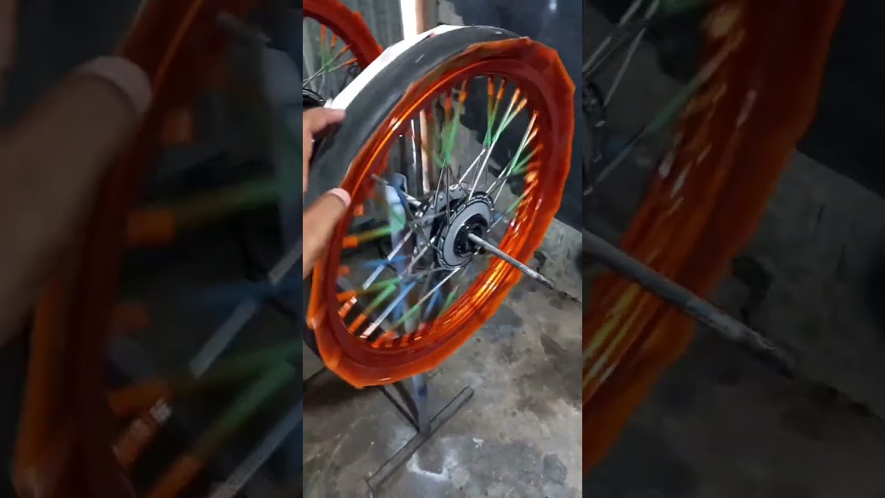 Repaint velg jari - jari warna candytone orange 