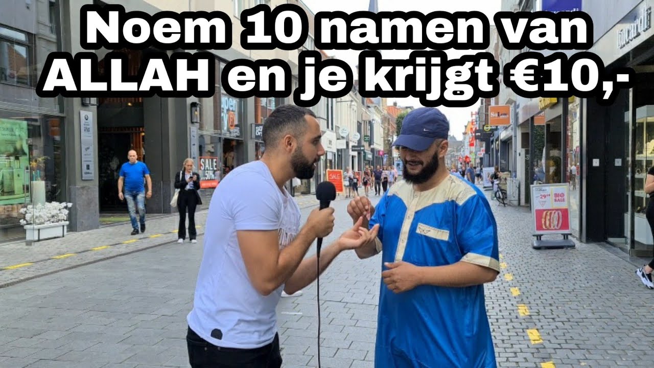 Noem 10 SCHONE NAMEN van ALLAH en je krijgt 10 EURO! | BREDA | Abdellatif Ouisa | Interview #2