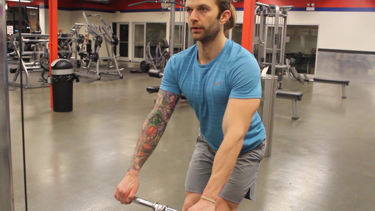 Cable Bar Bent Over Row YouTube