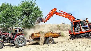 Talented Drivers | Tractor Trolley Loading with excavator machine | hydraulic unloading Trolley