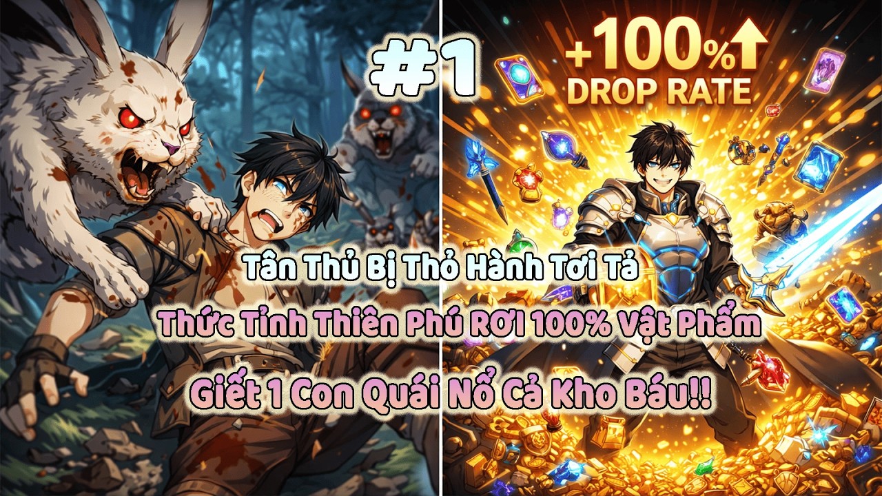Tân Thủ Bị Thỏ Hành Tơi Tả – Thức Tỉnh Thiên Phú RƠI 100% Vật Phẩm Giết 1 Con Quái Nổ Cả Kho Báu! P1
