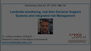 Webinar Real time Management of Landslides CREALP 20230503