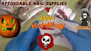 Halloween Nail Haul | Affordable Nail supplies | Aliexpress Crystals