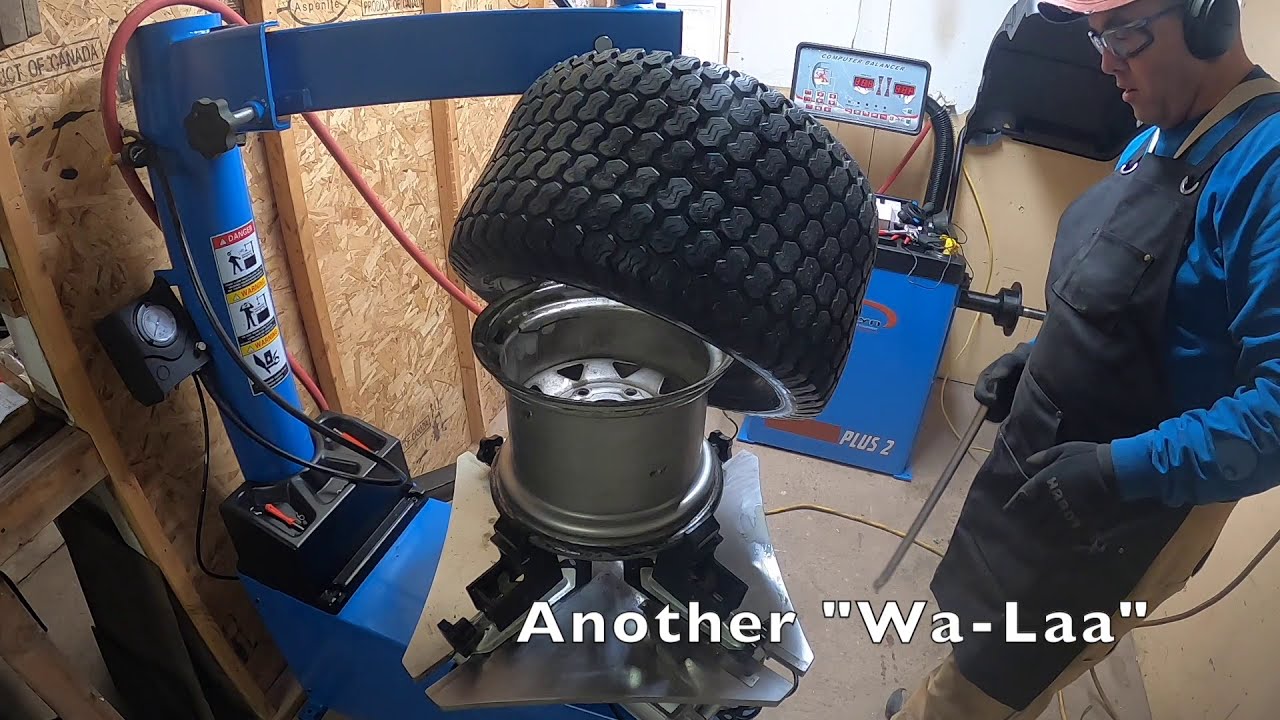 Talyn Tire Machine - Lawn Mower Tire - YouTube