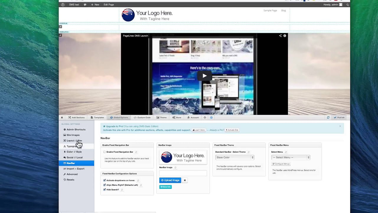How To Change Logo NavBar Image Size In Pagelines DMS YouTube