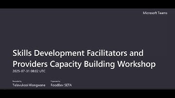 Skills Development Facilitators and Providers Capacity Building Workshop I 31 July 2025