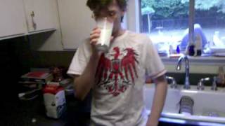 Brandon stutts drinking one of the worlds hottest sauces available